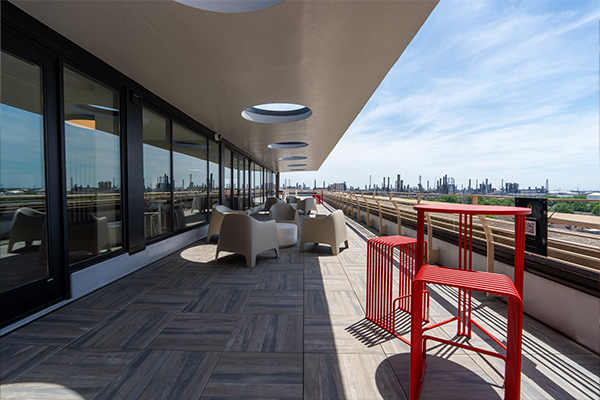 7th-floor-ribbon-cutting-terrace A view of the Terrace at the Ribbon Cutting Ceremony